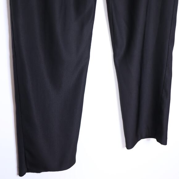 LULUS Satin Pleated Pull On Pant Black High Rise Tapered Fit Unlined Women's S - Picture 4 of 8